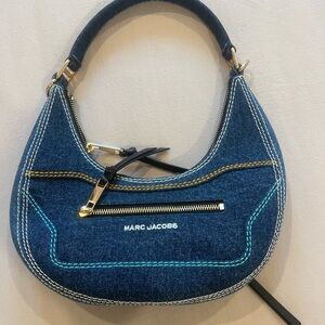 Marc Jacobs Denim Hobo Bag with Gold Accents
